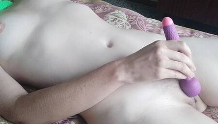 Sensual Hot Babe Plays with Vaginal Vibrator and Intense Orgasm