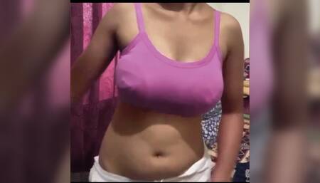 College Girl in Bra