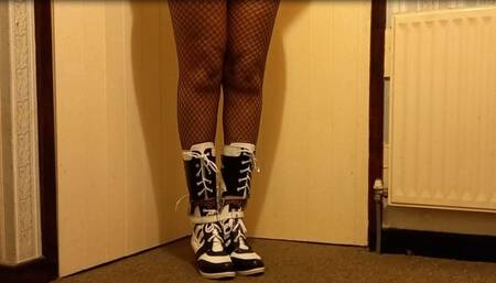 ALLORA SILK IN HARLEY BOOTS AND FISHNETS