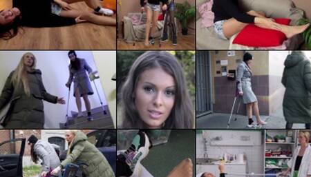 Lia Slip and Sprain While Hanging Balloons (in HD 1920X1080)