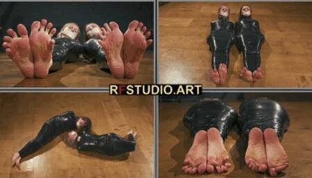 Mandy and Bramble - Double Tight PVC Mummification Part 2 - Struggling on the Floor (UHD 4K MP4)