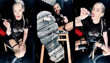 Chain Smoking marlboro red lara croft style