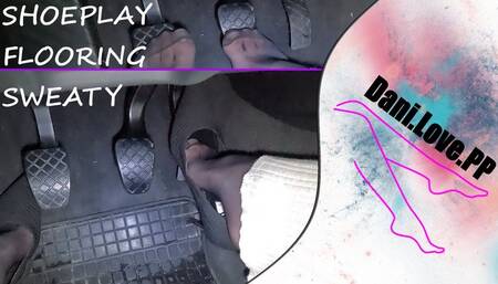 Sweaty feet in office pumps! | pedal pumping
