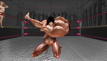 Naked big tit female oil wrestling: Jasmine vs Sarah LOW