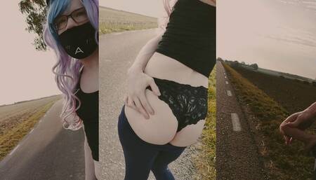 Going for a Walk by the Road and Squirting a Huge Cumshot