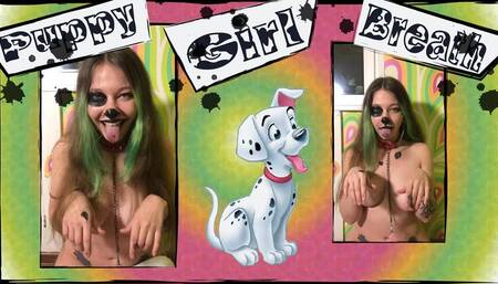 Girl who breathes like a puppy with her mouth open and tongue hanging out (ASMR)