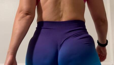 Walking in my Teal and Purple Shorts