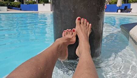 Milah Arches Highly Arched Feet Goddess in the pool