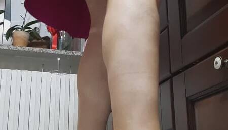 Mules rosa e vestaglia di seta