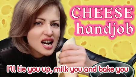 Fatal woman makes handjob with cheese before eating you