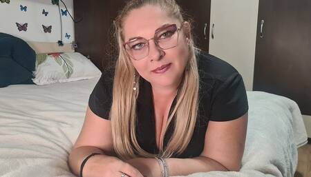 teasing you with my leather pants and big tits