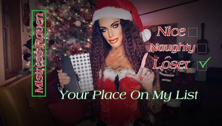 NICE, NAUGHTY, LOSER - YOUR PLACE ON MY LIST