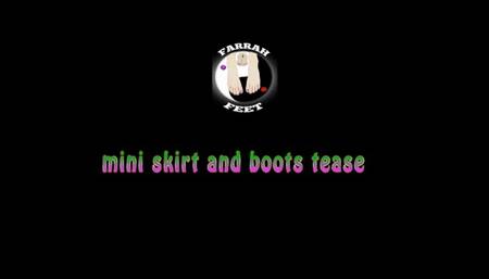 mini skirt and boots tease