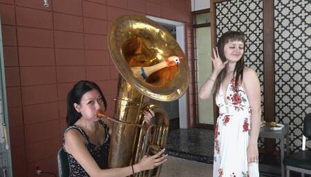 Mia "Helps" Raven "Fix" Her Tuba (MP4 720p)