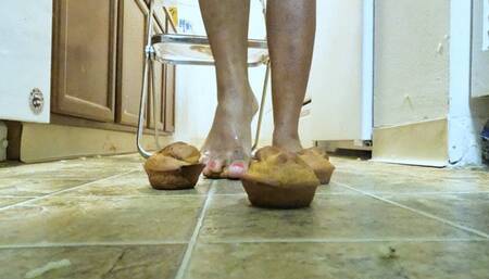 Foot worship - Goddess MXDominion makes Bread Rolls for Foot slaves to eat off Floor, stomping, foot fetish, foot slave training  1080