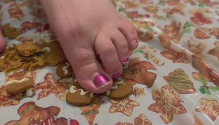 Solana Crushes Tiny Gingerbread Men Underfoot!