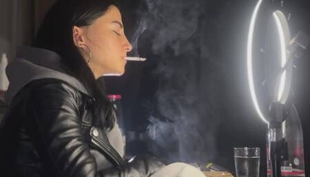 SMOKING HANDY LEATHER JACKET NOSE EXHALES