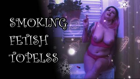 Lady Angela tattooed goddess smoking topless visual effects