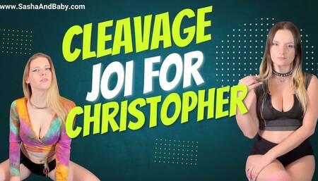 Jerk Off Encouragement with Cleavage for Christopher