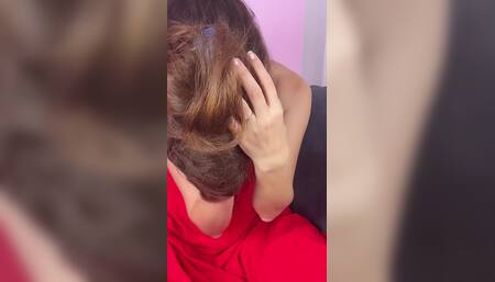 Sexy Play with Long Hair Using a Comb