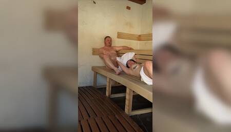Really Risky and Fast Fucking in a Sauna - Squirting in the Mouth