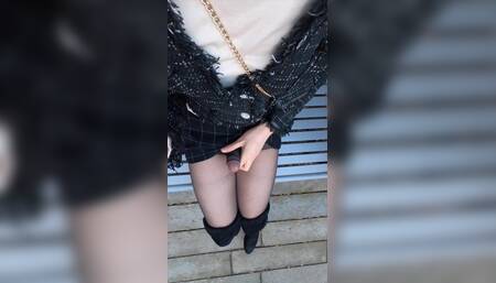 Crossdresser Is Pissing and Jerkoff in Public