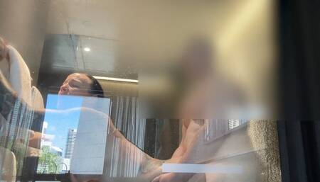 Married Couple Fucking Doggystyle in a Hotel Shower