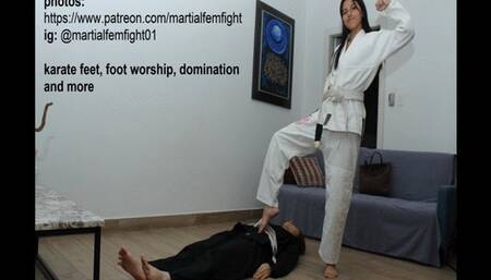 Barbie Double Foot Worship after karate