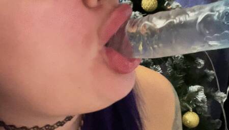 Sucking dildo and B2p red balloons