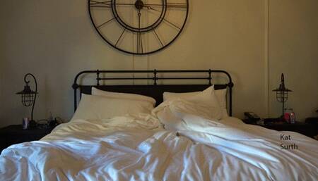 Woman getting into my lingerie, dress,garter, and vintage stockings