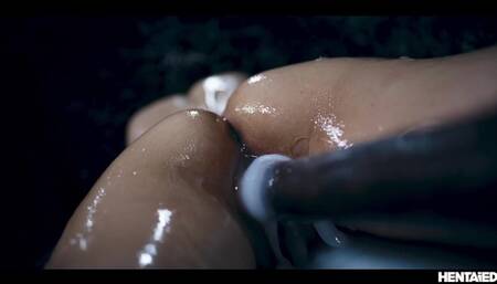 Rikako Katayama Monster Cumflation - Alien Cock Fills Her Up With Cum Real Life Hentai