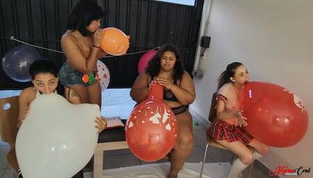 3 BEAUTIFUL GIRLS AND 1 BBW POPPING BALLOONS - WITH VERONICA LINS - CLIP 2 FULL HD - KC 2024!!!
