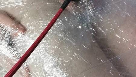 Teasing my wrapped up subs cock