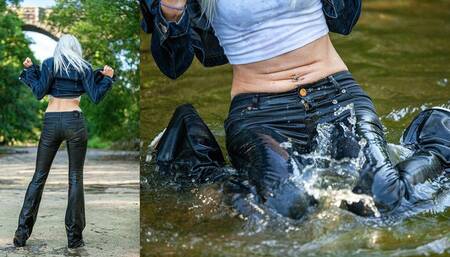 Soaking my jeans and going for a walk in wet jeans