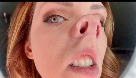 Beautiful Face Distortion and Pignose