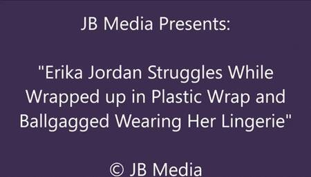 Erika Jordan Wrapped and Ballgagged in Lingerie - SD