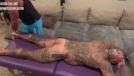 Interracial Massage and Fuck with Oscar Bear