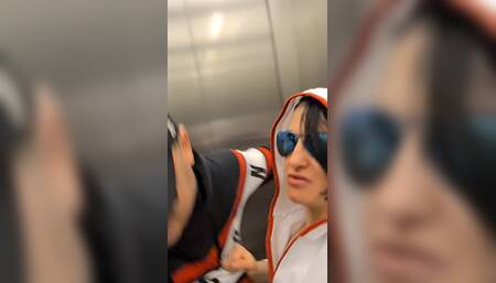 Quick and Very Risky Sex in a Public Elevator
