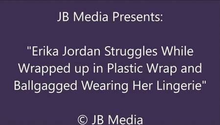 Erika Jordan Wrapped and Ballgagged in Lingerie - WMV