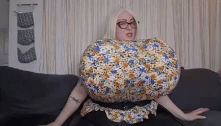 BBW Massive Inflated Breast Expansion Until She Pops!