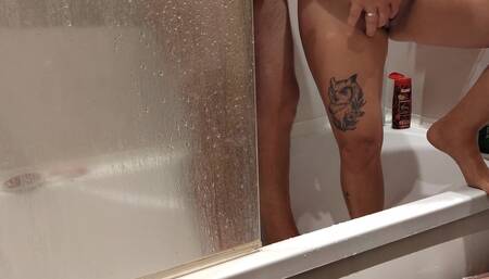 Homemade Mutual Masturbation in Shower