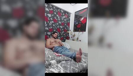 Special Request Big Cumshot with Jeans and Feets in Cam