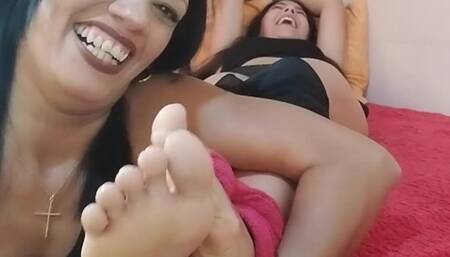 Tickling Michelle's soles