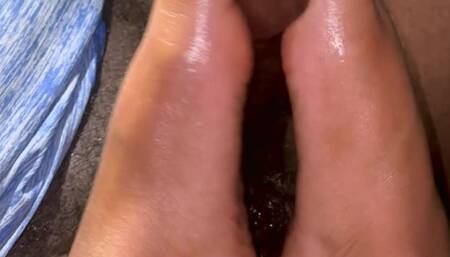 Black and white French Tip Footjob (Side View) with SpoilGoddess_J