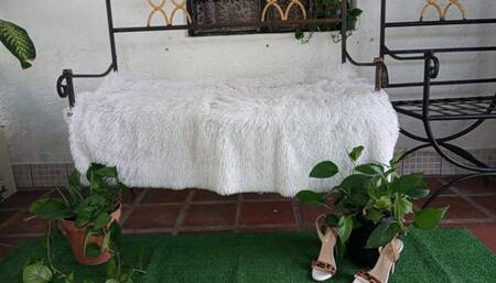 Crossed legs in different positions and with high heel hanging down (3)