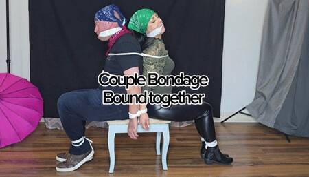Couple Bondage - Tied together for struggle
