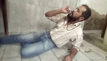 Soaked jeans piss