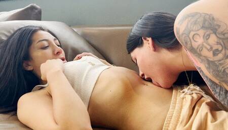 Mary enjoys Sasha's belly **