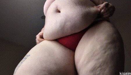 Towering BBW Shows off Thighs Ass and Gut