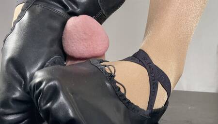 A Shoejob in Ballet Slippers - Tramplegirl as Prima Ballerina in Ballet flats dances on the cock on the cockboard and let him explode - Ballet flats fetish, CBT, Shoejob, Shoe fetish and Nylon fetish - multiedit, HD Quality